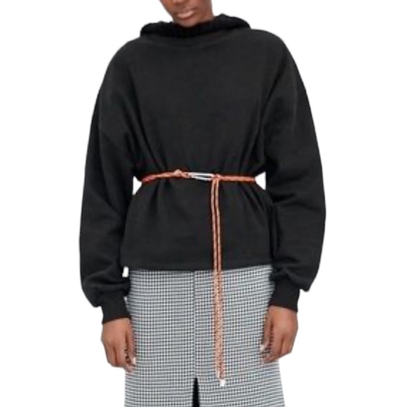 Zara knit Contrasting Hooded Sweatshirt size S - Picture 1 of 8